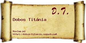 Dobos Titánia névjegykártya